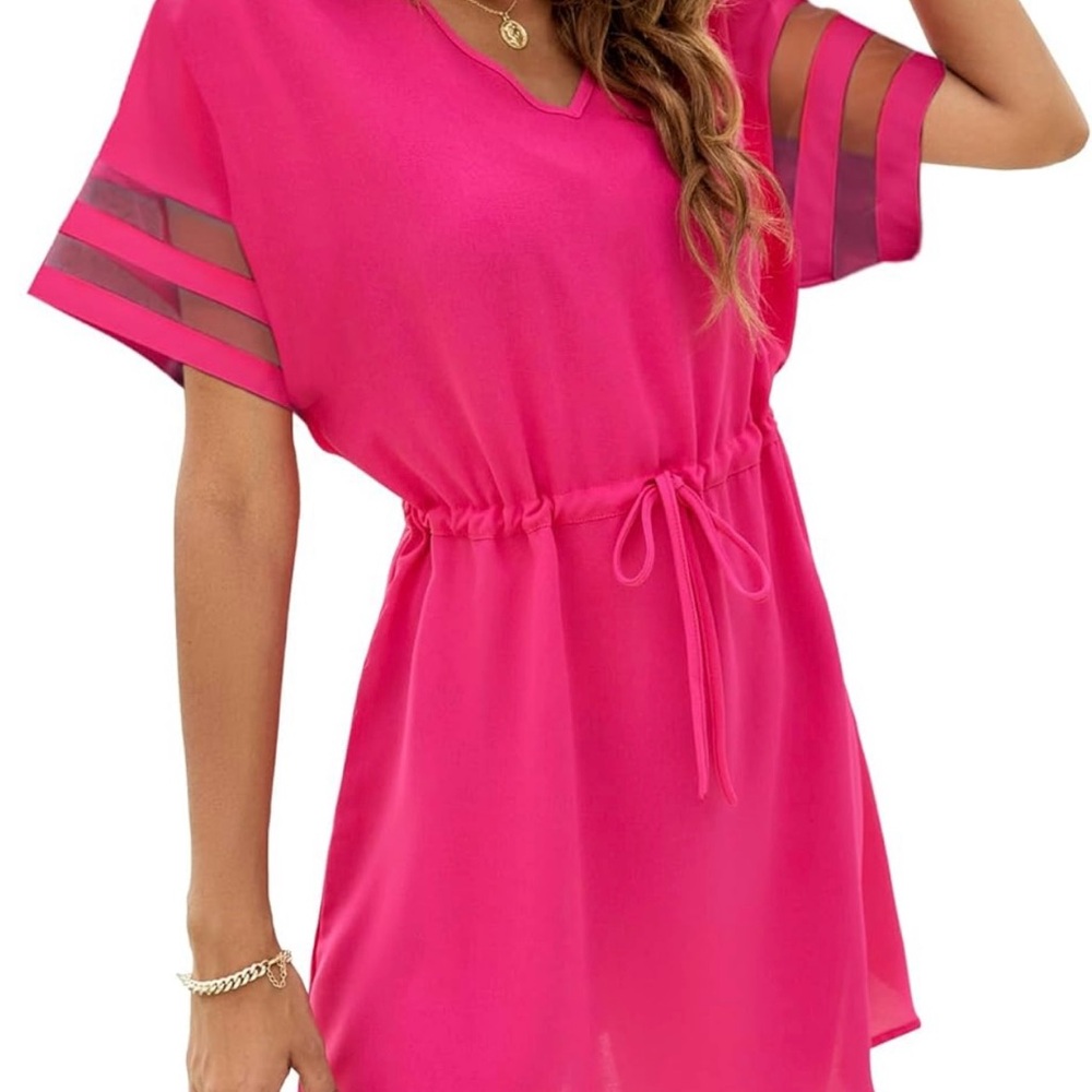 Bluetime Women Coverup Flowy Mini Beach Dress